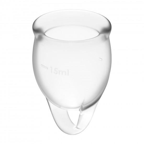 Набір менструальних чаш Satisfyer Feel Confident (Transparent), 15мл та 20мл, мішечок для зберігання Набір менструальних чаш Satisfyer Feel Confident (Transparent), 15мл та 20мл, мішечок для зберігання