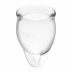 Набір менструальних чаш Satisfyer Feel Confident (Transparent), 15мл та 20мл, мішечок для зберігання Набір менструальних чаш Satisfyer Feel Confident (Transparent), 15мл та 20мл, мішечок для зберігання