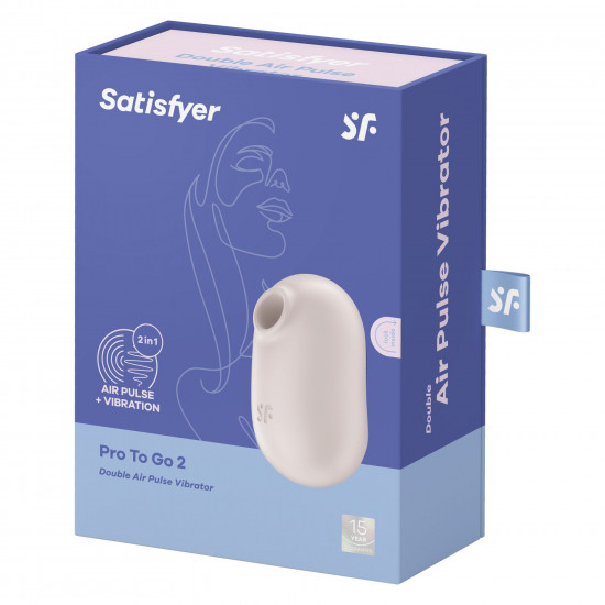 Вакуумний стимулятор із вібрацією Satisfyer Pro To Go 2 Beige Вакуумний стимулятор із вібрацією Satisfyer Pro To Go 2 Beige