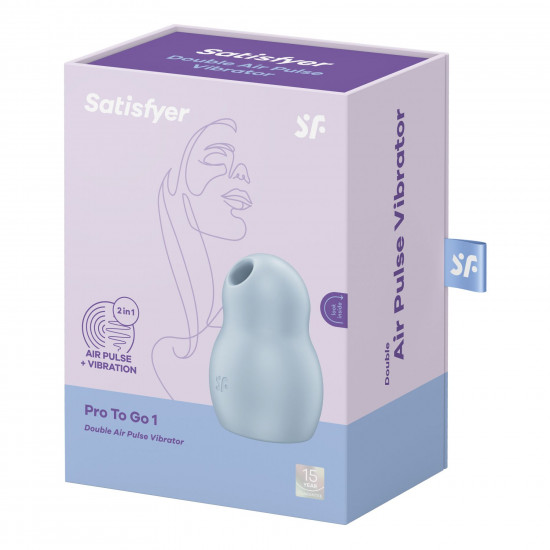 Вакуумний стимулятор з вібрацією Satisfyer Pro To Go 1 Blue Вакуумний стимулятор з вібрацією Satisfyer Pro To Go 1 Blue