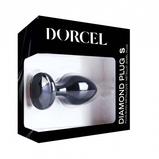 Металева анальна пробка з кристалом Dorcel Diamond Plug Black S Металева анальна пробка з кристалом Dorcel Diamond Plug Black S