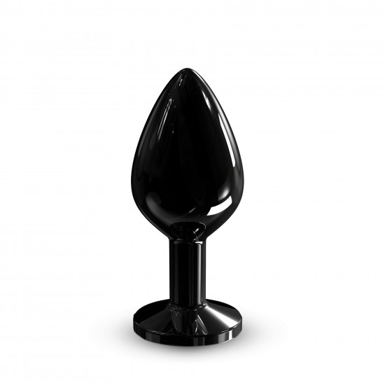 Металева анальна пробка з кристалом Dorcel Diamond Plug Black M Металева анальна пробка з кристалом Dorcel Diamond Plug Black M