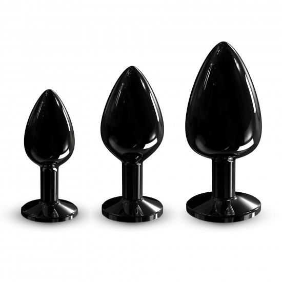 Металева анальна пробка з кристалом Dorcel Diamond Plug Black M Металева анальна пробка з кристалом Dorcel Diamond Plug Black M