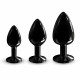Металева анальна пробка з кристалом Dorcel Diamond Plug Black M Металева анальна пробка з кристалом Dorcel Diamond Plug Black M