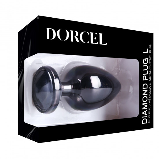 Металева анальна пробка з кристалом Dorcel Diamond Plug Black L Металева анальна пробка з кристалом Dorcel Diamond Plug Black L