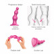 Насадка для страпона Strap-On-Me Dildo Plug Beads Framboise Metallic M Насадка для страпона Strap-On-Me Dildo Plug Beads Framboise Metallic M