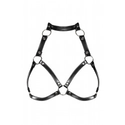 (SALE) Портупея на груди Obsessive A740 harness black O/S, штучна шкіра