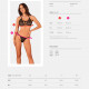 Напівпрозорий комплект Obsessive Celia Noir 2-pcs set XS/S, бюстгальтер, стрінги Напівпрозорий комплект Obsessive Celia Noir 2-pcs set XS/S, бюстгальтер, стрінги