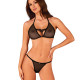 Напівпрозорий комплект Obsessive Celia Noir 2-pcs set XL/2XL, бюстгальтер, стрінги Напівпрозорий комплект Obsessive Celia Noir 2-pcs set XL/2XL, бюстгальтер, стрінги