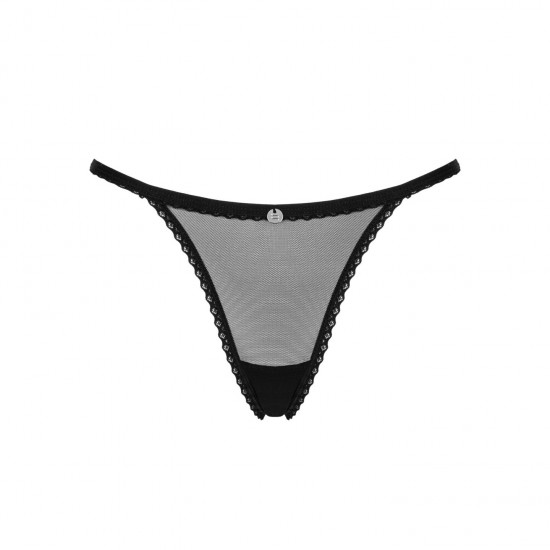 Прозорі стрінги із мереживом Obsessive Celia Noir thong XL Прозорі стрінги із мереживом Obsessive Celia Noir thong XL