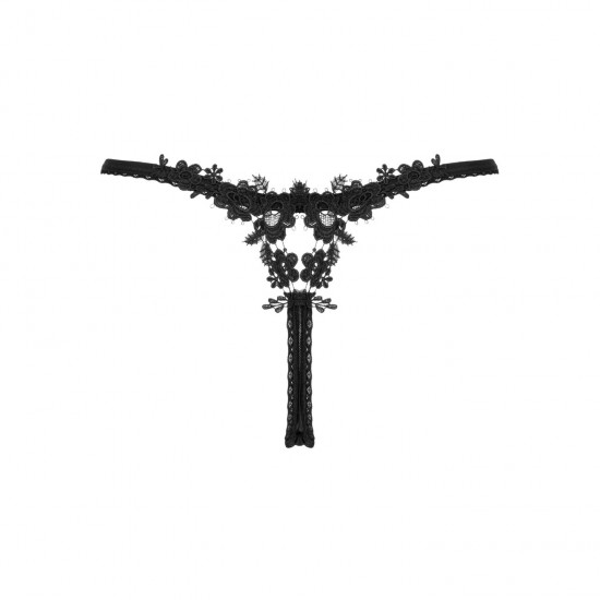 Прозорі стрінги із мереживом Obsessive Celia Noir thong XL Прозорі стрінги із мереживом Obsessive Celia Noir thong XL