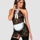 Еротичний костюм покоївки Obsessive Servgirl costume S/M, халат, стрінги, фартух, обруч Еротичний костюм покоївки Obsessive Servgirl costume S/M, халат, стрінги, фартух, обруч