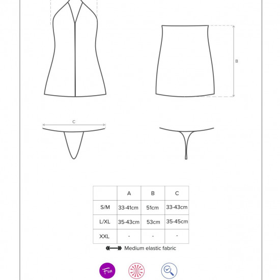 Еротичний костюм покоївки Obsessive Servgirl costume S/M, халат, стрінги, фартух, обруч Еротичний костюм покоївки Obsessive Servgirl costume S/M, халат, стрінги, фартух, обруч
