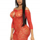 Сукня-сітка з сердечками Leg Avenue Heart net mini dress Red, зав’язки, відкриті плечі, one size Сукня-сітка з сердечками Leg Avenue Heart net mini dress Red, зав’язки, відкриті плечі, one size