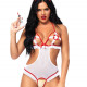 Костюм медсестри Leg Avenue Naughty Nurse, one size, боді та шапочка Костюм медсестри Leg Avenue Naughty Nurse, one size, боді та шапочка