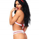 Костюм медсестри Leg Avenue Naughty Nurse, one size, боді та шапочка Костюм медсестри Leg Avenue Naughty Nurse, one size, боді та шапочка