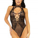 Leg Avenue Net and lace halter bodysuit OS Black Leg Avenue Net and lace halter bodysuit OS Black