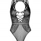 Leg Avenue Net and lace halter bodysuit OS Black Leg Avenue Net and lace halter bodysuit OS Black