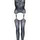 Еротичний бодістокінг Leg Avenue Jacquard net Black, імітація панчіх, відкритий доступ, one size Еротичний бодістокінг Leg Avenue Jacquard net Black, імітація панчіх, відкритий доступ, one size