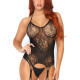 Еротичний бодістокінг Leg Avenue Jacquard net Black, імітація панчіх, відкритий доступ, one size Еротичний бодістокінг Leg Avenue Jacquard net Black, імітація панчіх, відкритий доступ, one size