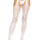 Ажурні колготки із сердечками Leg Avenue Heart White, one size, імітація панчіх Ажурні колготки із сердечками Leg Avenue Heart White, one size, імітація панчіх