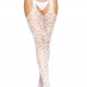 Ажурні колготки із сердечками Leg Avenue Heart White, one size, імітація панчіх Ажурні колготки із сердечками Leg Avenue Heart White, one size, імітація панчіх