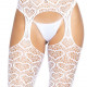 Ажурні колготки із сердечками Leg Avenue Heart White, one size, імітація панчіх Ажурні колготки із сердечками Leg Avenue Heart White, one size, імітація панчіх