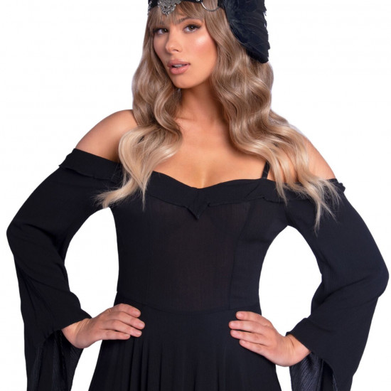 Пов’язка на голову з крилами Leg Avenue Feather headband Black, пір’я та натуральна шкіра Пов’язка на голову з крилами Leg Avenue Feather headband Black, пір’я та натуральна шкіра