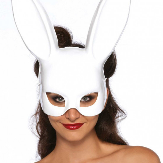 Маска кролика Leg Avenue Masquerade Rabbit Mask White, довгі вушка, на резинці Маска кролика Leg Avenue Masquerade Rabbit Mask White, довгі вушка, на резинці