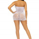 Сукня-сітка зі стразами Leg Avenue Rhinestone halter mini dress White, відкрита спина, one size Сукня-сітка зі стразами Leg Avenue Rhinestone halter mini dress White, відкрита спина, one size