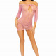 Сукня-сітка з сердечками Leg Avenue Heart net mini dress Pink, зав’язки, відкриті плечі, one size Сукня-сітка з сердечками Leg Avenue Heart net mini dress Pink, зав’язки, відкриті плечі, one size