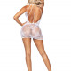 Ажурна сукня-сітка Leg Avenue Lace mini dress with cut-outs White, one size Ажурна сукня-сітка Leg Avenue Lace mini dress with cut-outs White, one size