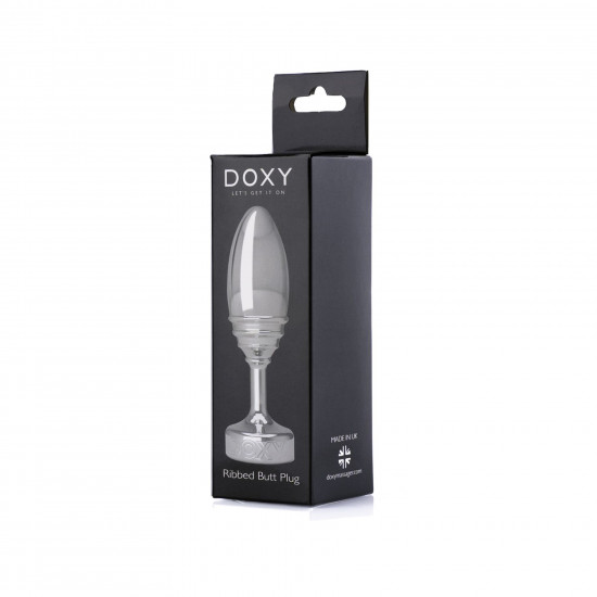Металева анальна пробка DOXY Butt Plug RIBBED, ребриста, діаметр 3,3 см Металева анальна пробка DOXY Butt Plug RIBBED, ребриста, діаметр 3,3 см