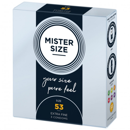 Презервативи Mister Size - pure feel - 53 (3 condoms), товщина 0,05 мм Презервативи Mister Size - pure feel - 53 (3 condoms), товщина 0,05 мм
