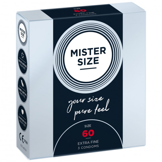 Презервативи Mister Size - pure feel - 60 (3 condoms), товщина 0,05 мм Презервативи Mister Size - pure feel - 60 (3 condoms), товщина 0,05 мм