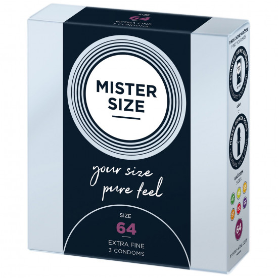 Презервативи Mister Size - pure feel - 64 (3 condoms), товщина 0,05 мм Презервативи Mister Size - pure feel - 64 (3 condoms), товщина 0,05 мм