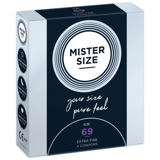 Презервативи Mister Size - pure feel - 69 (3 condoms), товщина 0,05 мм Презервативи Mister Size - pure feel - 69 (3 condoms), товщина 0,05 мм