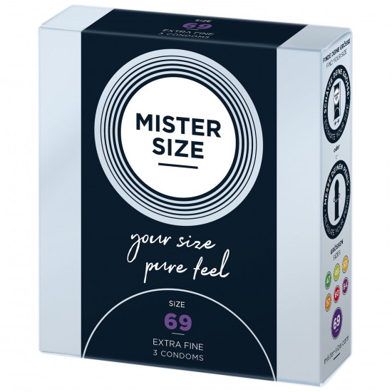Презервативи Mister Size - pure feel - 69 (3 condoms), товщина 0,05 мм Презервативи Mister Size - pure feel - 69 (3 condoms), товщина 0,05 мм