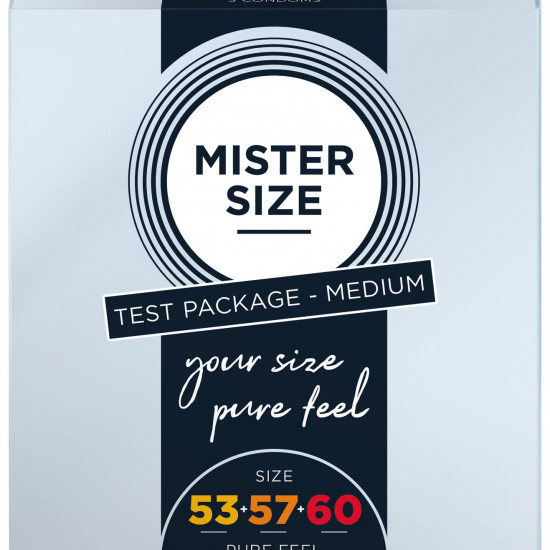 Набір презервативів Mister Size - pure feel - 53–57–60 (3 condoms), 3 розміри, товщина 0,05 мм Набір презервативів Mister Size - pure feel - 53–57–60 (3 condoms), 3 розміри, товщина 0,05 мм