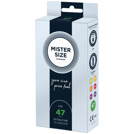 Презервативи Mister Size - pure feel - 47 (10 condoms), товщина 0,05 мм Презервативи Mister Size - pure feel - 47 (10 condoms), товщина 0,05 мм