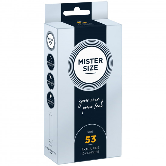 Презервативи Mister Size - pure feel - 53 (10 condoms), товщина 0,05 мм Презервативи Mister Size - pure feel - 53 (10 condoms), товщина 0,05 мм