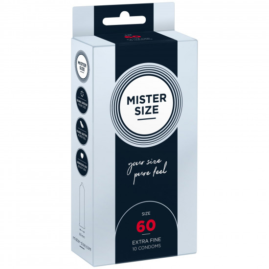 Презервативи Mister Size - pure feel - 60 (10 condoms), товщина 0,05 мм Презервативи Mister Size - pure feel - 60 (10 condoms), товщина 0,05 мм