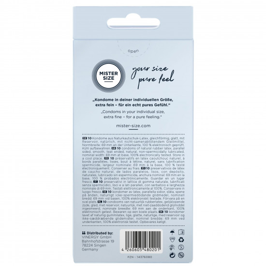 Презервативи Mister Size - pure feel - 69 (10 condoms), товщина 0,05 мм Презервативи Mister Size - pure feel - 69 (10 condoms), товщина 0,05 мм
