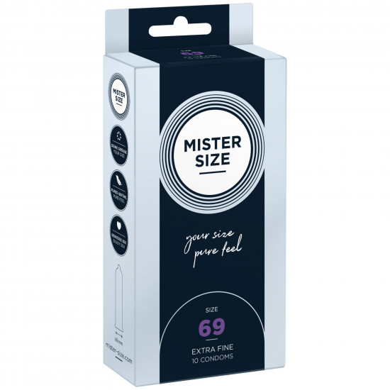 Презервативи Mister Size - pure feel - 69 (10 condoms), товщина 0,05 мм Презервативи Mister Size - pure feel - 69 (10 condoms), товщина 0,05 мм