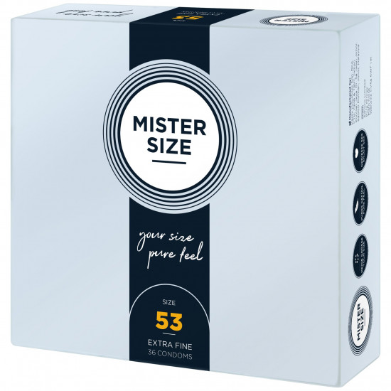 Презервативи Mister Size - pure feel - 53 (36 condoms), товщина 0,05 мм Презервативи Mister Size - pure feel - 53 (36 condoms), товщина 0,05 мм