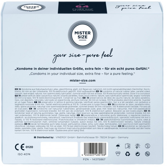 Презервативи Mister Size - pure feel - 64 (36 condoms), товщина 0,05 мм Презервативи Mister Size - pure feel - 64 (36 condoms), товщина 0,05 мм