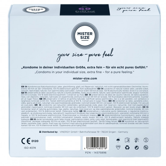 Презервативи Mister Size - pure feel - 69 (36 condoms), товщина 0,05 мм Презервативи Mister Size - pure feel - 69 (36 condoms), товщина 0,05 мм