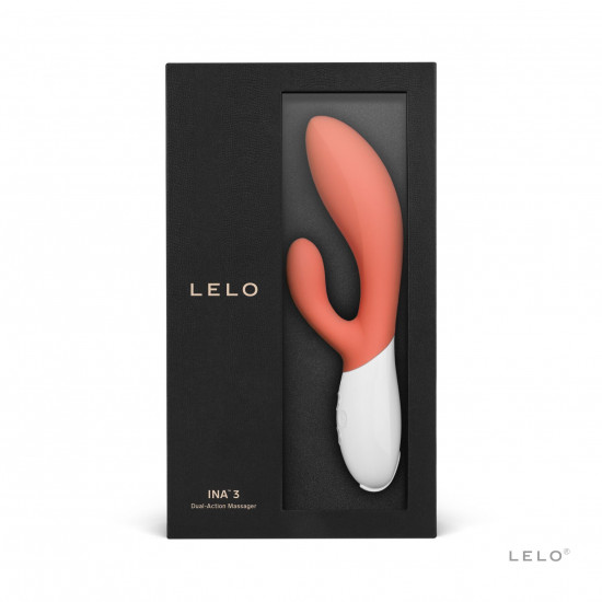 Вібратор-кролик LELO Ina 3 Coral, 10 режимів вібрації, потужний мотор Вібратор-кролик LELO Ina 3 Coral, 10 режимів вібрації, потужний мотор
