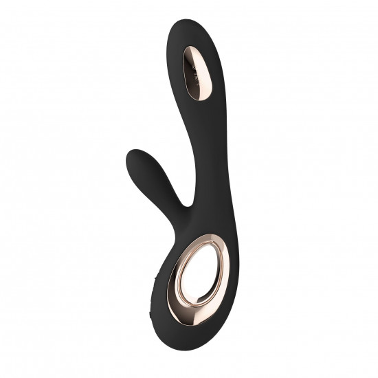 Вібратор-кролик LELO Soraya Wave Black, манливі рухи стовбура Вібратор-кролик LELO Soraya Wave Black, манливі рухи стовбура
