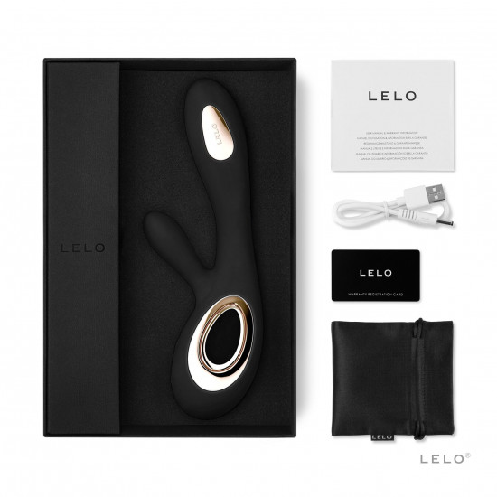 Вібратор-кролик LELO Soraya Wave Black, манливі рухи стовбура Вібратор-кролик LELO Soraya Wave Black, манливі рухи стовбура